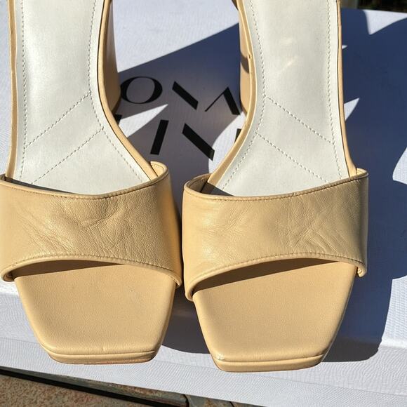 New Franco Sarto Dima Beige Leather Block Heel Sandals F885 chunky spring church - Picture 7 of 11